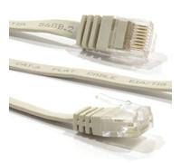 kenable FLAT CAT6 Ethernet LAN Patch Cable Low Profile GIGABIT RJ45 15m BEIGE