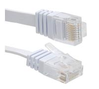 kenable FLAT CAT6 Ethernet LAN Patch Cable Low Profile GIGABIT RJ45 30m White