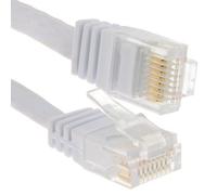 FLAT CAT6 Ethernet LAN Patch Cable Low Profile GIGABIT RJ45 3m WHITE