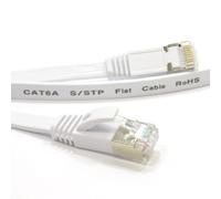 kenable FLAT CAT6A S/STP Shielded 500MHz Ethernet LAN Cable RJ45 0.25m White