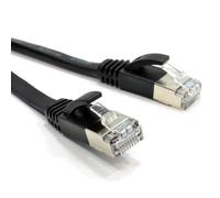 kenable Flat Cat6A S/STP Shielded Ethernet Cable RJ45 Network Lead 10 Gigabit 500MHz 32AWG Pure Copper 0.3m Black