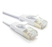 Kenable Flat Cat6A S Stp Shielded 500Mhz Ethernet Lan Cable Rj45 2M White