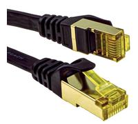 kenable Cat7 Flat Ethernet Cable FTP Shielded 10Gbps 600MHz Network Patch Lead RJ45 Black 2m
