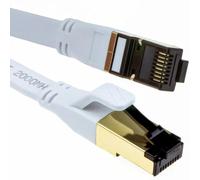 kenable FLAT CAT8 SSTP Shielded 2000MHz 40Gbps High Speed Ethernet Cable RJ45 1m White [1 metres]