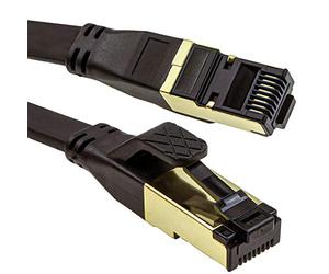 kenable FLAT CAT8 SSTP Shielded 2000MHz 40Gbps High Speed Ethernet Cable RJ45 15m Black