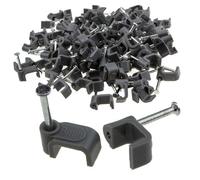 Kenable Flat Grey 8mm Cable Clips For 1mm2 Twin & Earth Cables (100 Pack)