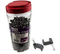 Kenable Flat Grey 8mm Cable Clips For 1mm2 Twin & Earth Cables Contractor (1000 Pack)