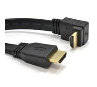 kenable Flat HDMI Cable Right Angle High Speed 1080p 4K HD TV Low Profile Gold Plated Black 1m