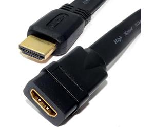 kenable FLAT HDMI High Speed Extension Cable Male to Female 4K 1080p Gold Plated Connectors Black 0.5m