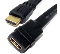 kenable FLAT HDMI High Speed Extension Cable Male to Female Socket v1.4 Gold Plated 0.2m Black