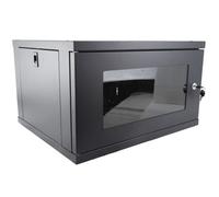 Kenable Flat Pack Wall Mounted Data Cabinet For 19 Inch Rack Small 6U 450mm Black