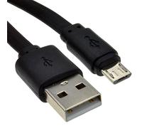 kenable Flat USB A to Micro B Fast Charge Cable 24AWG High Grade Copper 2m Black
