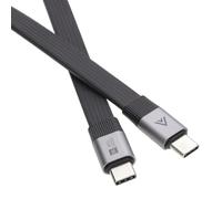 kenable Flat USB4 Cable 80Gbps 240W 8K60Hz 4K240Hz USB-C to USB-C Thunderbolt 4 Compatible Aluminium Metal Plugs Black 0.8m
