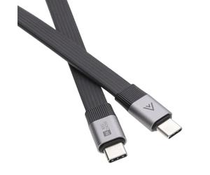 kenable Flat USB4 Cable 80Gbps 240W Power Delivery USB-C to USB-C 8K@60Hz 4K@240Hz Thunderbolt 4 Compatible Aluminium Metal Plugs Black 0.2m/20cm