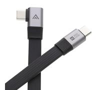 kenable Flat USB4 Cable 90 Degree Right Angle 80Gbps 240W 8K@60Hz 4K@240Hz USB C to C Thunderbolt 4 Compatible Metal Plugs Black 1m
