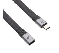 kenable Flat USB4 Extension Cable 40Gbps 240W Type C Male to Female 8K Video Power Delivery Black 0.2m 20cm