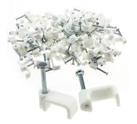 Kenable Flat White 10mm Cable Clips For 2.5mm2 Twin & Earth Cables (100 Pack)