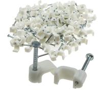 Kenable Flat White 7mm Cable Clips For 1mm2 Twin & Earth Cables (100 Pack)