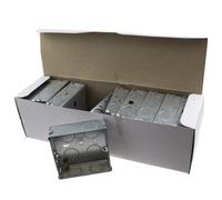 Kenable Flush Single Galvanised Steel Back Box With Fixed Lugs 25mm (10 Pack)