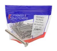 Kenable Forgefix Electrical Slotted Socket Screws 3.5X35mm (100 Pack)