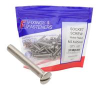 kenable ForgeFix Electrical Socket Screws 3.5x25mm Raised Countersunk Slotted Bright Nickel Plated 100 Pack