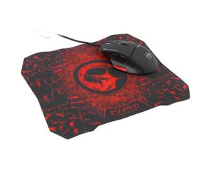 Kenable Gaming Combo 9 Button Led 6400Dpi Full Palm Mouse & Mouse Mat Non Slip Pad