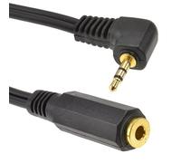 kenable Gold 2.5mm Right Angled Stereo Jack to 3.5mm Jack Socket Audio Adapter Cable