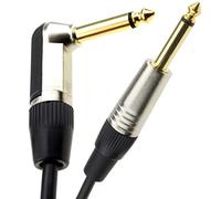 kenable GOLD Right Angle MONO Jack 6.35mm Guitar/Amp LOW NOISE Cable Lead 4m [4 metres]