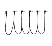 kenable Guitar Pedal Daisy Chain Power Splitter Cable 5 Way Right Angle 5.5x2.1mm 9V DC 22AWG 30cm Black