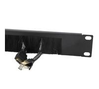 kenable Half Frame Brush Plate Cable Management 1U for 19 inch Data Cabinet Rack Server Enclosure Black