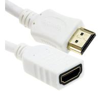 kenable White HDMI Extension Lead High Speed Male Female 1080P TV Cable 1m [1 metres]