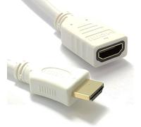 White HDMI 1.4 High Speed 3D TV Extension Lead Male to Female Cable 2m