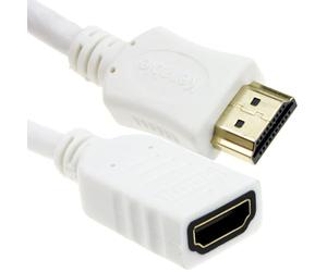 kenable HDMI Extension Cable Male to Female High Speed 1.4 3D TV Lead White 0.5m