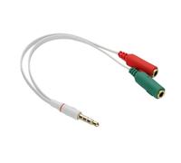 kenable Headphone with Mic TRRS Converter 2 x 3.5mm Sockets to 3.5mm 4 Pole