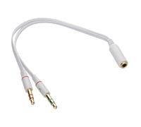 kenable Headset with Mic Converter Cable 4 Pole 3.5mm Socket to 2x 3.5mm Plugs