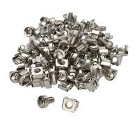 Kenable Heavy Duty Rack Fixing Set M6 Chrome Cage Nuts Bolts & Metal Washers (50 Pack)