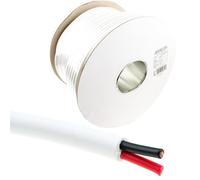 kenable Heavy Duty Twin Core Speaker Cable 100V Line 2x45x0.18mm 1.15mm² CSA 15A White PVC Sheath for PA Systems 100m