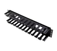 Kenable Horizontal 2U Finger Duct For Cabinet Cable Management Rack With Cover 19 Inch