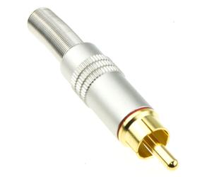 kenable HQ All Metal RCA Phono Plug AV Cable Solder Terminal Gold Contacts RED