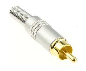 kenable HQ All Metal RCA Phono Plug AV Cable Solder Terminal Gold Contacts WHITE