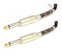 HQ Helical Shielded Guitar Lead 6.35mm MONO Jack Cable Gold Tip 5m