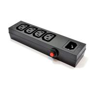kenable IEC Power Distributor Board 4 Way C14 Outlets with Overload Switch 10A 250V Wall Mountable Blue LED Indicator C13 Input