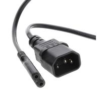 kenable IEC C14 3 pin Male Plug to Figure 8 C7 Plug Power Adapter Cable 15cm [0.15m]