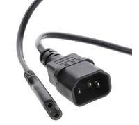 kenable IEC C14 3 pin Male Plug to Figure 8 C7 Plug Power Adapter Cable 15cm