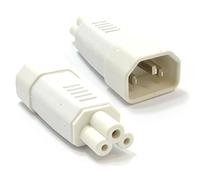 kenable IEC C14 Socket to C5 Cloverleaf Plug Adapter 250V 2.5A Power Converter White