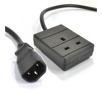kenable IEC C14 to 1 Way UK Mains Socket Extension Lead for UPS Power Supply Black 2m