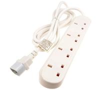 Kenable Iec C14 To 4 Way Gang Uk Mains Sockets Lead Ups Power Splitter 2M White