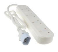 kenable IEC C14 to 4 Way Gang UK Mains Sockets Lead UPS Power Splitter 1m