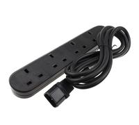 kenable IEC C14 to 4 Way UK Mains Sockets Extension Lead UPS Power Splitter Distribution Block 2m Black