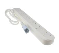 kenable IEC C14 to 6 Way UK Mains Sockets Extension Lead UPS Power Splitter Cable 1m White